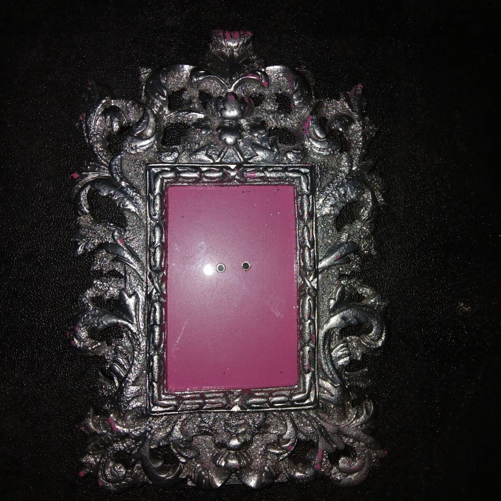 Unbranded Ornate Silver & Pink Picture Frame One Size